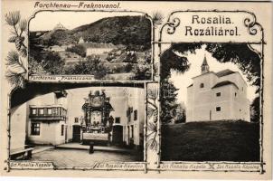 Fraknó, Forchtenstein; Fraknovanol, Kapelle. P. Ledermann (Wien) / Szent Rozália-kápolna, vár, belső...
