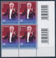 2018 100 éve a született Leonard Bernstein ívsarki négyestömb vonalkóddal