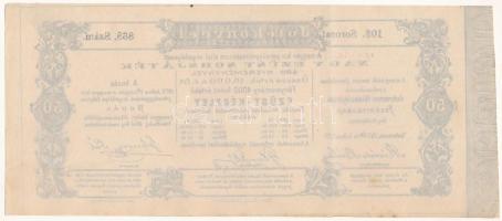 1871. Debrecen "Jótékony cél - Nagy Ezüst Sorsjáték" sorsjegye 50kr értékben a Debreceni R...