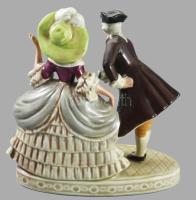 Lippelsdorf udvarlás porcelán figura, jelzett, hibátlan, 18x18 cm