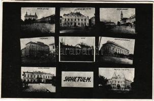 1932 Máramarossziget, Sighetu Marmatiei; Fő tér, törvényszék, Vigadó, Korona szálloda, bank, vasútál...