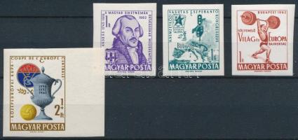 1962 Évfordulók - események I. 4 klf vágott bélyeg