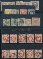 Ausztria 1867 24 db bélyeg, 2 db stecklapon