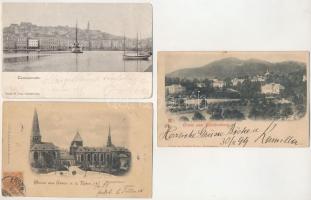 3 db RÉGI (1905 előtti) külföldi város képeslap / 3 pre-1905 foreign town postcards