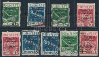 1920 Katonai posta Carnaro-sziget Mi 1-7, 9, 12-13