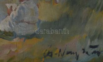 Cs. Nagy András (1927-2009): Olvasó fiú a szabadban. Olaj, falemez, jelzett. Sérült (repedésekkel). ...