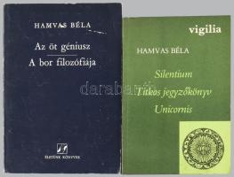 Hamvas Béla 2 kötete: Silentium. Titkos jegyzőkönyv. Unicornis. Bp., 1987, Vigilia. Kiadói papírköté...