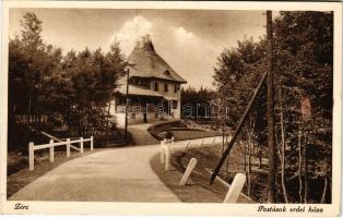 1942 Zirc, Postások erdei háza. Scherer János kiadása (ragasztónyom / glue mark)