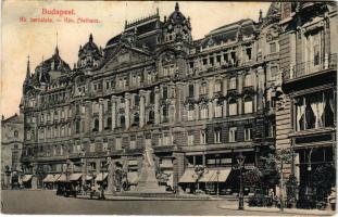 Budapest V. Kígyó tér (Ferenciek tere), Királyi bérpalota, Belvárosi Kávéház, üzletek, automobil (EB...