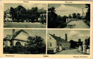 1940 Ivánc, Sigray kastély, Postahivatal, Hangya Szövetkezet üzlete, utca részlet, kerékpár (Rb)