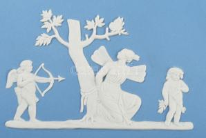 Wedgwood jasperware angol porcelán dísztál, jelzett, hibátlan, 25,5x19,5 cm