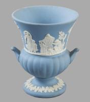 Wedgwood jasperware angol porcelán kisváza, jelzett, hibátlan, m: 9 cm