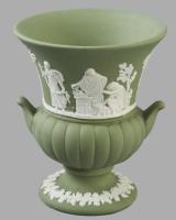 Wedgwood jasperware angol porcelán kisváza, jelzett, hibátlan, m: 8,5 cm