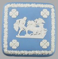 Wedgwood jasperware angol porcelán ékszeres doboz, jelzett, hibátlan, 10,5x10,5 cm