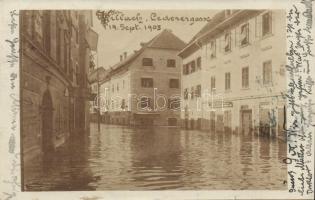 Villach Lederer street flood photo