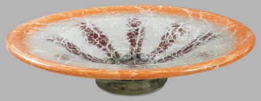 cca 190 WMF Ikora üveg kínáló,jelzés nélkül, hibátlan, d: 35,5 cm