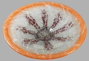cca 190 WMF Ikora üveg kínáló,jelzés nélkül, hibátlan, d: 35,5 cm