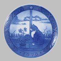 1970-1971 Royal Copenhagen 2 darab dísztányér, jelzett, hibátlan, 18 cm