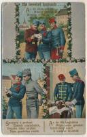 1916 'Ha levelet kapunk...' Osztrák-magyar katonai művészlap, levél, üzenet, katonák / WWI...