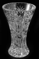 Ólomkristály váza gazdag csiszolással, jelzés nélkül, hibátlan, m: 23,5 cm