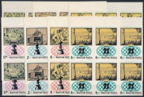 1974 Sakk (II.) vágott sor ívszéli 6-os tömbökben (150.000)