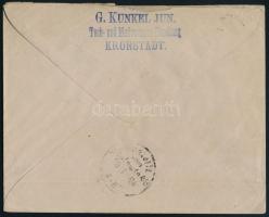 1891Színes számú 2kr + 3kr + 10kr 5kr díjjegyes borítékon ajánlott levélként Brassóból Berlinbe. Érd...