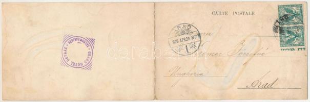 1906 Salsomaggiore, Grandiose Terme Magnaghi - 2-tiled folding panoramacard (fl)