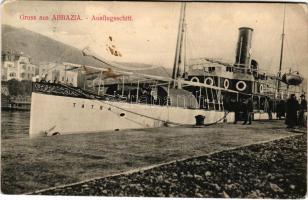Abbazia, Opatija; Ausflugschiff / "TÁTRA" egycsavaros tengeri személyszállító gőzhajó (a h...