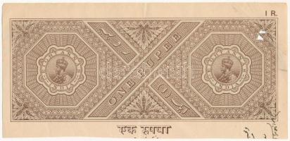 Brit-India 1930 k. Postai levélbélyegző 1R 8a értékben, vízjeles papíron, bélyegzővel T:F lyukasztás...