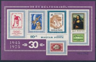 1975 30 év bélyegeiből vágott blokk