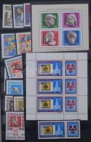 1971-1980 Sorok, blokkok, kisívek, bélyegek, 7 lapos A/4 szétesett berakóban