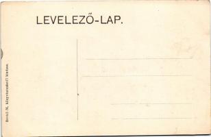 Málnásfürdő, Baile Malnas, Malnas Bai; vasúti híd, gőzmozdony, vonat. Benkő M. kiadása / railway bri...