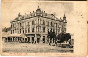 1905 Komárom, Komárno; Grand Café Komárom kávéház (tulajdonos Rados József), piac / café, market (EB...