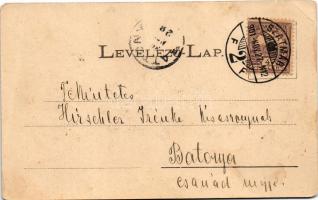 1901 Üdvözlet Munkácsról. Zsidó férfiak, Judaika. Bertsik Emil kiadása / Jewish men from Mukachevo. ...