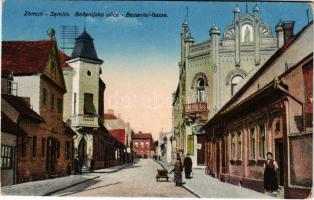 Zimony, Semlin, Zemun; Bazanier utca / Bezanier-Gasse / Bezanijska ulica / street view (kis szakadás...