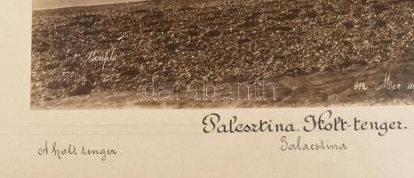 ca 1890 Félix Bonfils (1831-1885): Palesztina, A Jordán forrása / Holt tenger kétoldalas fotó. Choln...