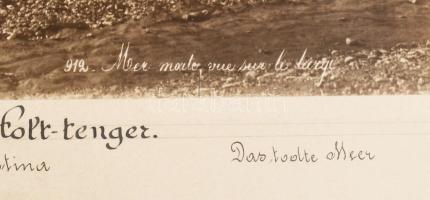 ca 1890 Félix Bonfils (1831-1885): Palesztina, A Jordán forrása / Holt tenger kétoldalas fotó. Choln...