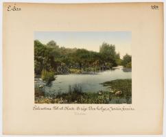 ca 1890 Félix Bonfils (1831-1885): Palesztina, A Jordán forrása / Holt tenger kétoldalas fotó. Choln...