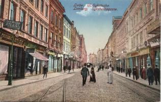 Lviv Sykstus street with the Atlas store