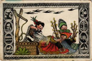 Magyar népviselet / Ung. Volksleben / Hungarian folklore art postcard (fa)