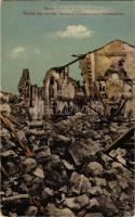 Monte Santo bei Görz am Isonzo. Ruinen der von den Italienern zerschossenen Klosterkirche / WWI K.u....