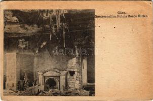Gorizia, Görz, Gorica; Speisesaal im Palais Baron Ritter / WWI K.u.k. military, ruins of the dining ...