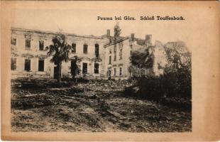 Peuma bei Görz. Schloß Teuffenbach / WWI K.u.k. military, ruins of the Teuffenbach castle (fa)
