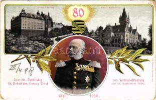1907 Zum 80. Geburtstag Sr. Hoheit des Herzog Ernst von Sachsen-Altenburg am 16. September 1906. Sch...