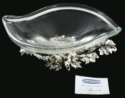 Mediaser Argento olasz talpas kínáló, talpazata ezüstözött, 24x22 cm