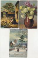 15 db RÉGI zsáner képeslap / 15 pre-1945 motive postcards