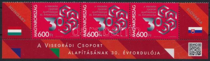 2021 A Visegrádi Csoport alapításának 30. évfordulója ívsarki hármascsík