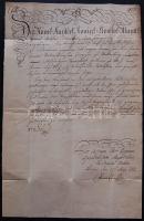 1790 gróf Hadik András tábornok, helytartótanácsi elnök levele, saját kezű aláírásával, két főtiszt (Mecklenburg vezérőrnagy , Wollminger lovassági százados) anyagi ügyeiről / Letter with autograph signature of count Andras Hadik general, president of the Governing Council. About financial matters of two high officers of the army