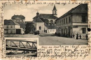 1904 Stod, Staab; main square, church, bridge. Verlag Wilh. Salz (EK)