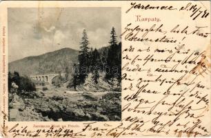 Yaremche, Jaremcse, Jaremcze, Jaremce; Karpaty, Jaremcze Most na Prucie / bridge over River Prut. E....